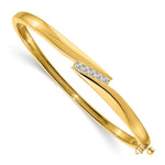 14k Complete 5-Stone 1/3 carat VS Diamond Hinged Oval Bangle Bracelet