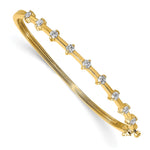 14k Complete 7/8 carat AA Diamond Hinged Oval Bangle Bracelet