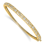 14k Swirl Design Complete 3/4 carat A Diamond Hinged Oval Bangle Bracelet