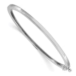 14k White Gold Polished Solid Hinged Oval Bangle Bracelet