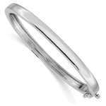 14k White Gold Polished Solid Hinged Bangle Bracelet