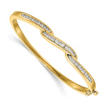 14k Complete 1 carat A Diamond Hinged Oval Bangle Bracelet