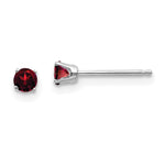 14k White Gold Garnet Stud Earrings