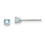 14k White Gold Aquamarine Stud Earrings
