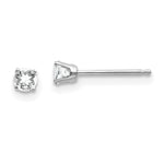 14k White Gold White Topaz Stud Earrings