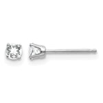 14k White Gold Round April/White Topaz Stud Earrings