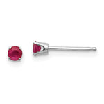 14k White Gold Ruby Stud Earrings