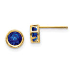 14k Bezel Sapphire Stud Earrings