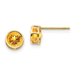 14k Bezel Citrine Stud Earrings