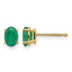 14k 6x4 Oval May/Emerald Post Earrings