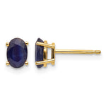 14k 6x4 Oval September/Sapphire Post Earrings
