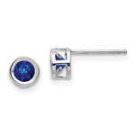 14k White Gold September Sapphire Earrings