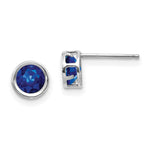 14k White Gold Bezel Sapphire Stud Earrings