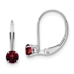 14k White Gold Garnet/January Earrings
