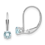 14k White Gold Aquamarine/March Earrings