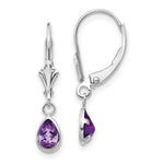 14k 6x White Gold Amethys/February Earrings