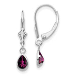 14k White Gold 6x Rhodolite Garnet/June Earrings