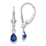 14k White Gold 6x Sapphir/September Earrings