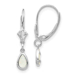 14k White Gold 6x Opal/October Earrings