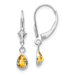 14k White Gold 6x Citrin/November Earrings