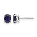 14k White Gold 6x4 Oval September/Sapphire Post Earrings