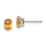 14k White Gold 6x Citrine Earrings