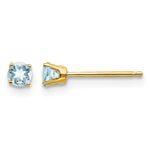 14k Round March/Aquamarine Post Earrings