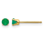 14k Round May/Emerald Post Earrings