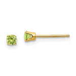14k August/Peridot Post Earrings