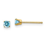 14k December/Blue Topaz Post Earrings
