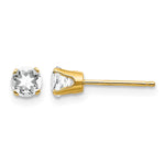 14k Round April/White Topaz Post Earrings