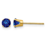 14k Round September/Sapphire Post Earrings
