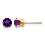 14k Round Amethyst Earrings - February