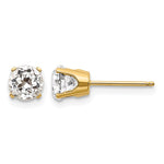 14k Round White Topaz Earrings - April