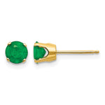 14k Round Natural Emerald Earrings - May