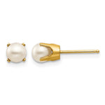 14k Round Freshwater Cultured Pearl Earrings - June