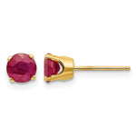 14k Round Ruby Earrings - July