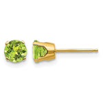 14k Round Peridot Earrings - August