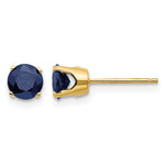 14k Round Natural Sapphire Earrings - September