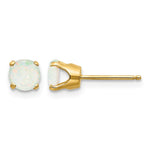 14k Round Opal Earrings - October