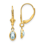 14k 6x Aquamarine/March Earrings