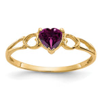 14k Heart Rhodolite Garnet Birthstone Ring
