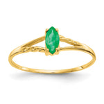 14k 6x3 Marquise Emerald Birthstone Ring