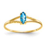 14k 6x3 Marquise Blue Topaz Birthstone Ring