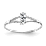 14k White Gold 6x3 Marquise White Topaz Birthstone Ring