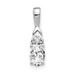 14k White Gold 6x4 Oval April/White Topaz and Diamond Pendant