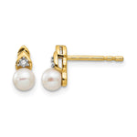 14k June/Freshwater Cultured Pearl and Diamond Post Earrings