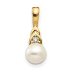 14k June/Freshwater Cultured Pearl and Diamond Pendant