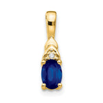 14k Sapphire and Diamond Pendant