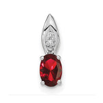 14k White Gold Garnet and Diamond Pendant